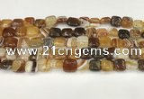 CAA4726 15.5 inches 10*10mm square banded agate beads wholesale
