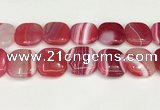 CAA4784 15.5 inches 30*30mm square banded agate beads wholesale