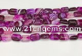 CAA4791 15.5 inches 10*14mm rectangle banded agate beads wholesale