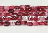CAA4792 15.5 inches 10*14mm rectangle banded agate beads wholesale