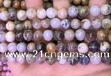CAA4941 15.5 inches 8mm round bamboo leaf agate beads wholesale