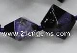 CAA496 15.5 inches 20*20mm pyramid agate druzy geode beads