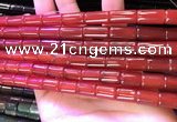 CAA4997 15.5 inches 8*12mm tube red agate beads wholesale