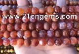 CAA5073 15.5 inches 10mm round red dragon veins agate beads