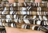 CAA5127 15.5 inches 8*20mm tube striped agate gemstone beads