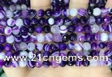 CAA5178 15.5 inches 6mm faceted round banded agate beads