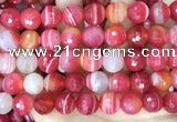 CAA5204 15.5 inches 16mm faceted round banded agate beads