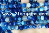 CAA5228 15.5 inches 8mm faceted round banded agate beads
