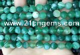 CAA5235 15.5 inches 8mm faceted round banded agate beads