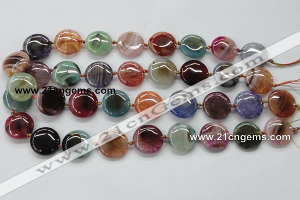CAA543 15.5 inches 20mm flat round dyed madagascar agate beads