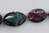 CAA598 16*20mm – 30*40mm faceted oval dragon veins agate beads