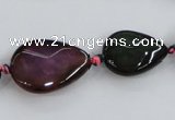 CAA601 15*20mm – 30*40mm faceted teardrop & oval dragon veins agate beads