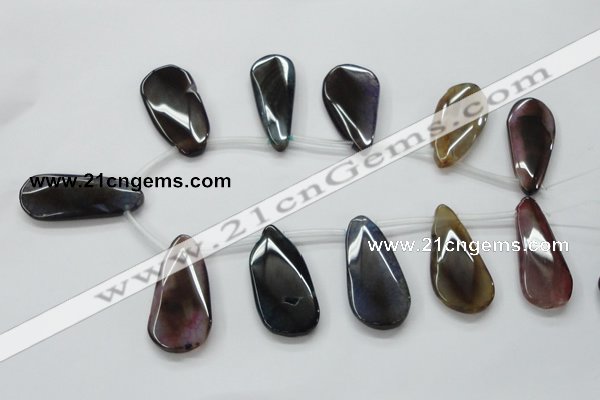 CAA625 top-drilled 25*50mm freeform dragon veins agate beads