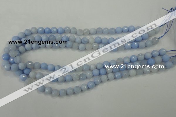 CAA736 15.5 inches 8mm faceted round blue lace agate beads wholesale