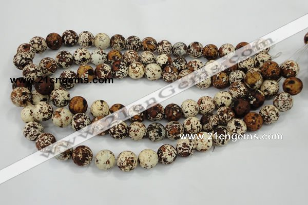CAA753 15.5 inches 14mm round wooden agate beads wholesale