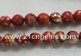 CAA794 15.5 inches 8mm faceted round fire crackle agate beads