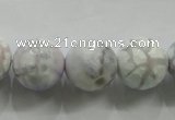 CAA815 15.5 inches 16mm faceted round fire crackle agate beads