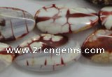 CAA838 15.5 inches 16*28mm twisted oval fire crackle agate beads