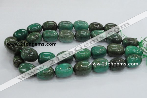 CAB05 15.5 inches 18*25mm nugget green grass agate gemstone beads