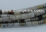 CAB131 15.5 inches 4*6mm column bamboo leaf agate beads