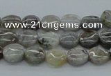 CAB146 15.5 inches 10mm flat round bamboo leaf agate beads