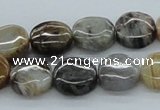 CAB147 15.5 inches 14mm flat round bamboo leaf agate beads
