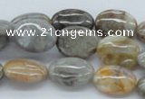 CAB148 15.5 inches 12*16mm oval bamboo leaf agate beads