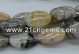 CAB149 15.5 inches 13*18mm oval bamboo leaf agate beads