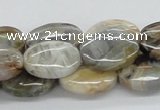 CAB150 15.5 inches 14*18mm oval bamboo leaf agate beads