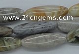 CAB162 15.5 inches 10*28mm horse eye  bamboo leaf agate beads
