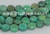 CAB32 15.5 inches 8mm faceted coin green grass agate gemstone beads