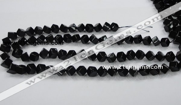 CAB332 15.5 inches 8*8mm cube black agate gemstone beads wholesale