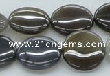 CAB351 15.5 inches 20mm flat round grey agate gemstone beads