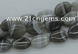 CAB353 15.5 inches 10*14mm oval grey agate gemstone beads wholesale