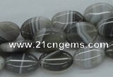 CAB354 15.5 inches 13*18mm oval grey agate gemstone beads wholesale