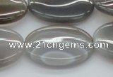 CAB356 15.5 inches 25*35mm oval grey agate gemstone beads wholesale