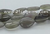 CAB358 15.5 inches 10*15mm flat teardrop grey agate gemstone beads