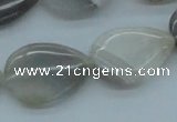 CAB359 15.5 inches 18*25mm flat teardrop grey agate gemstone beads