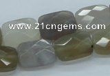 CAB362 15.5 inches 13*18mm faceted rectangle grey agate gemstone beads