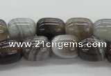 CAB364 15.5 inches 12*14mm egg-shaped grey agate gemstone beads