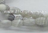 CAB365 15.5 inches 8*12mm rice grey agate gemstone beads wholesale
