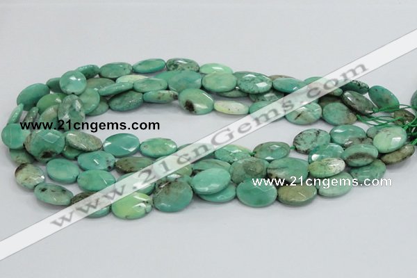 CAB39 15.5 inches 13*18mm faceted oval green grass agate beads