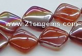 CAB537 15.5 inches 15*15mm diamond AB-color red agate beads