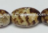 CAB623 15.5 inches 20*30mm egg-shaped leopard skin agate beads wholesale