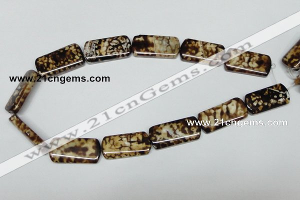 CAB640 15.5 inches 15*30mm rectangle leopard skin agate beads