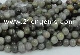 CAB65 15.5 inches 4mm round silver needle agate gemstone beads