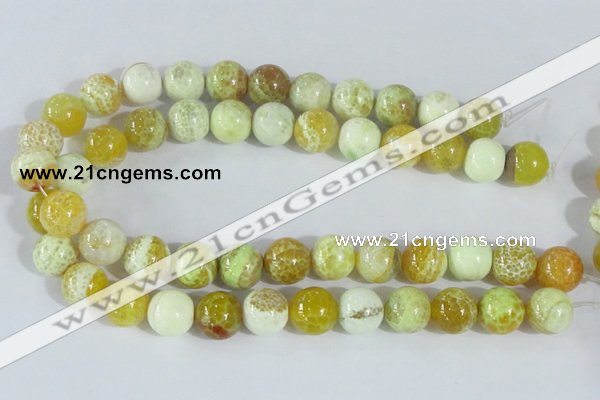 CAB663 15.5 inches 16mm round fire crackle agate beads wholesale