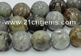 CAB68 15.5 inches 12mm round silver needle agate gemstone beads