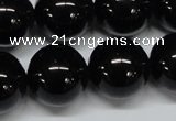 CAB729 15.5 inches 18mm round black agate gemstone beads wholesale