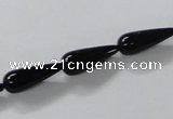 CAB734 15.5 inches 6*16mm teardrop black agate gemstone beads